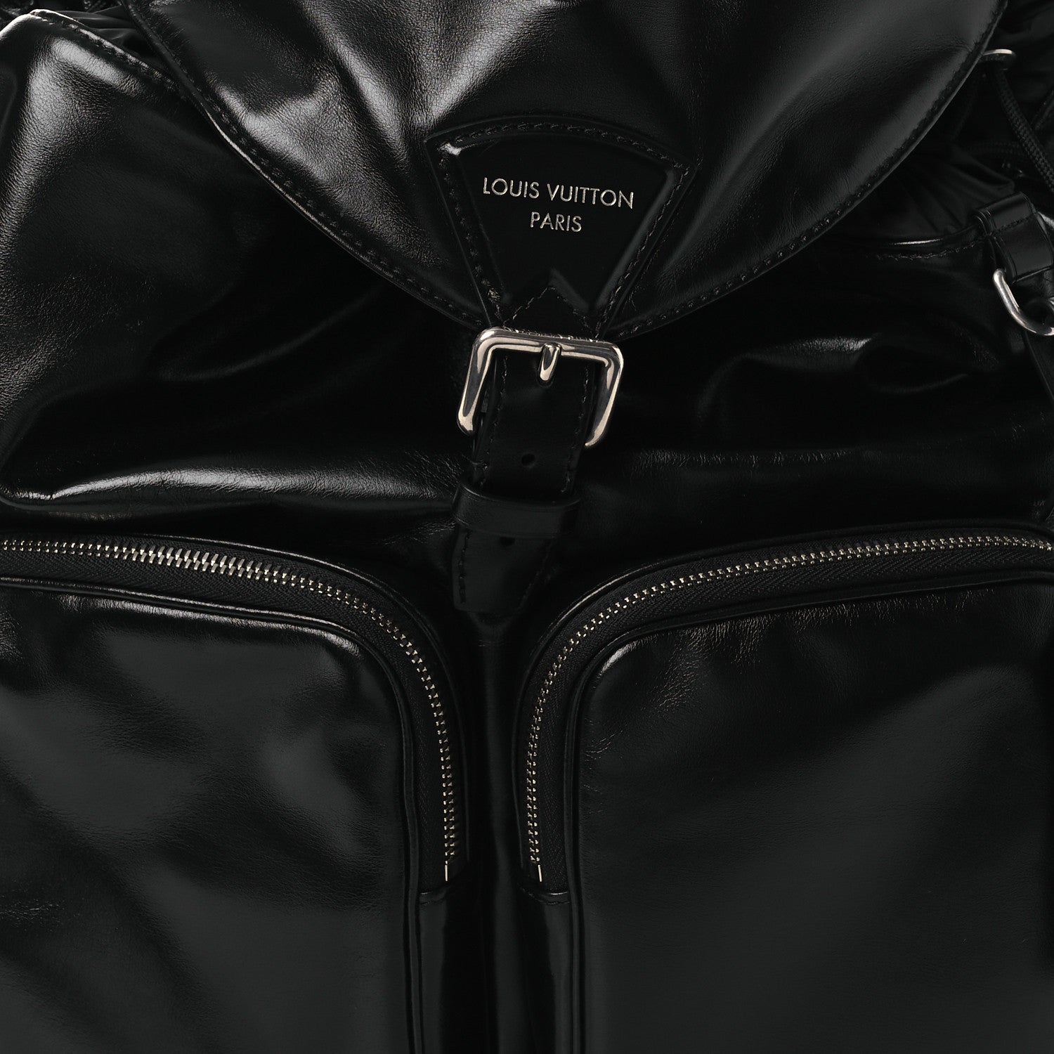 Louis Vuitton Shiny Calfskin Montsouris Cargo Backpack Black 7 of 10