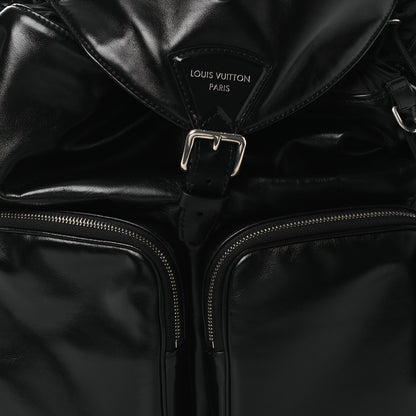 Louis Vuitton Shiny Calfskin Montsouris Cargo Backpack Black 7 of 10