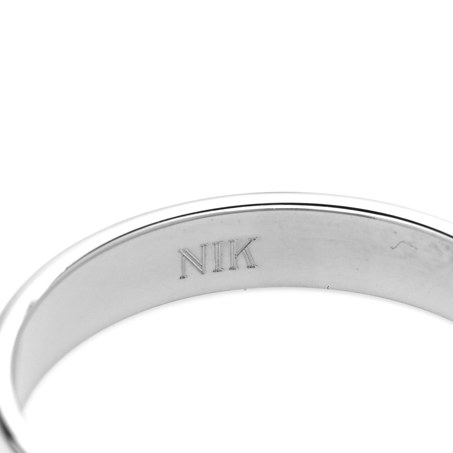 18K White Gold 3.5mm LOVE Wedding Band Ring 59 8.75