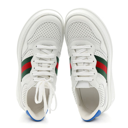Gucci Calfskin Web Perforated Womens Platform 55mm Sneakers 36 White Bright Splash 2 of 10