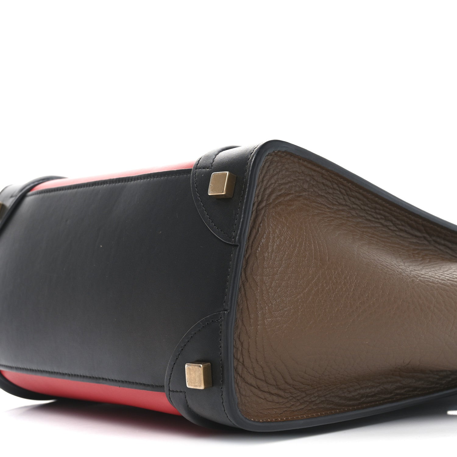 Celine Bullhide Calfskin Micro Luggage Tri-Color Bright Red 10 of 10