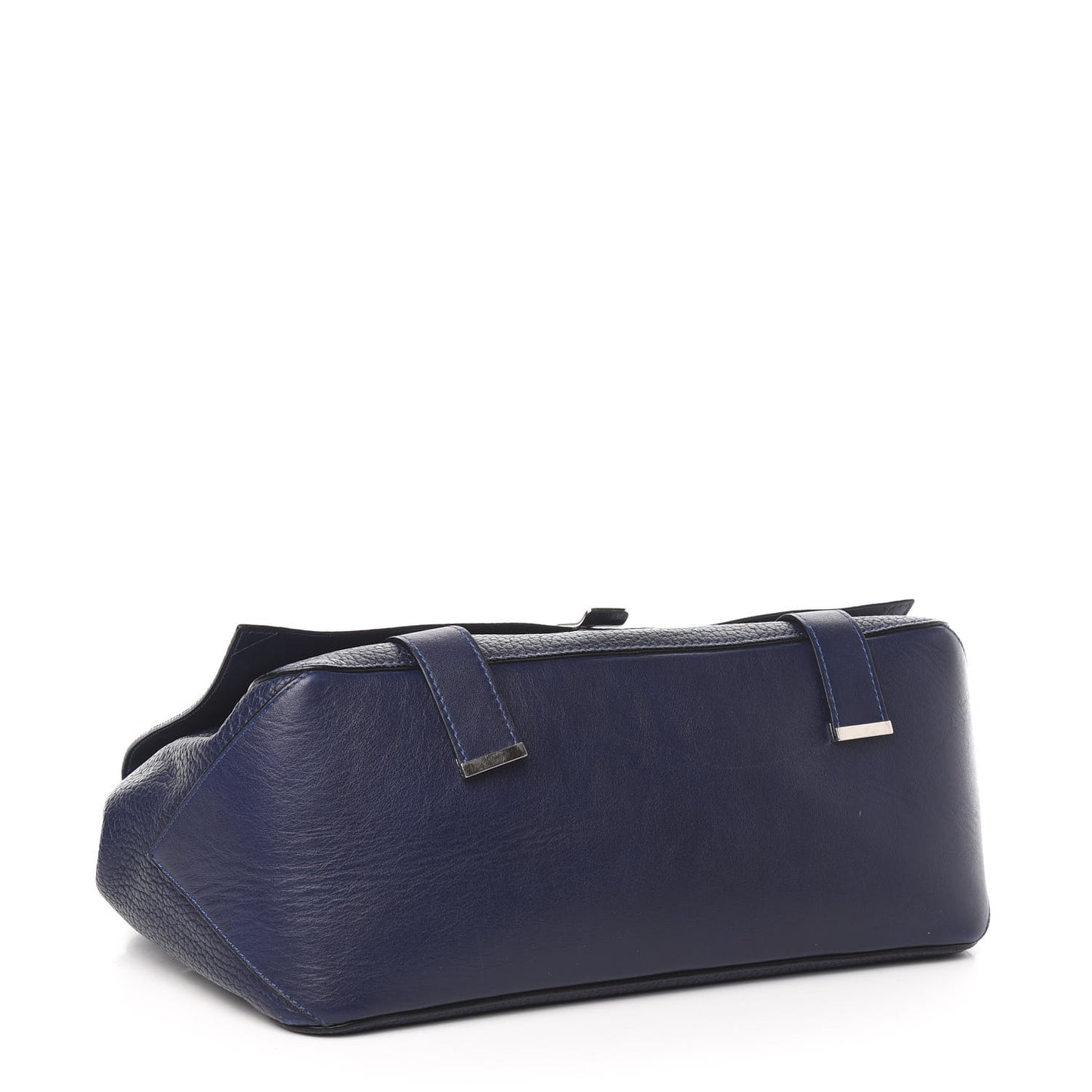 Pebbled Calfskin Double Sided PS Courier Bag Indigo