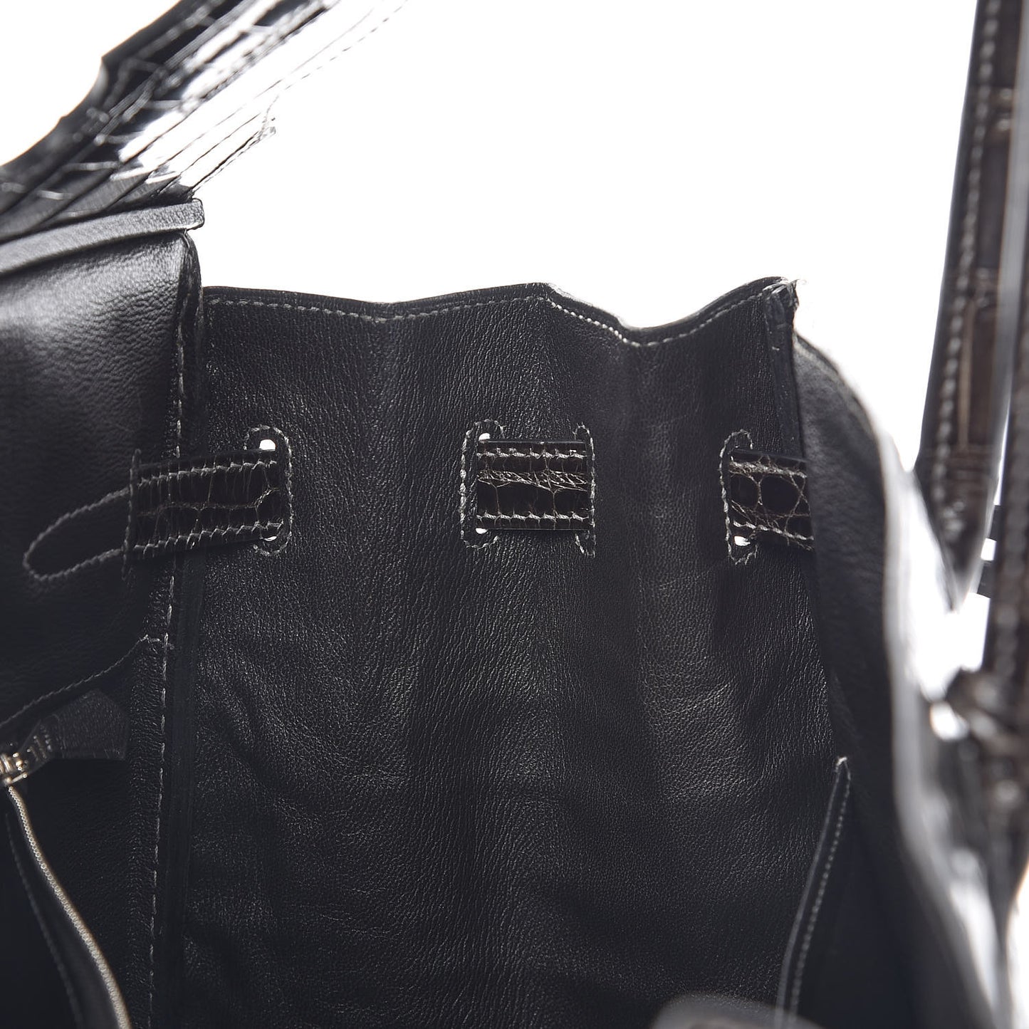 Shiny Porosus Crocodile Birkin 35 Graphite