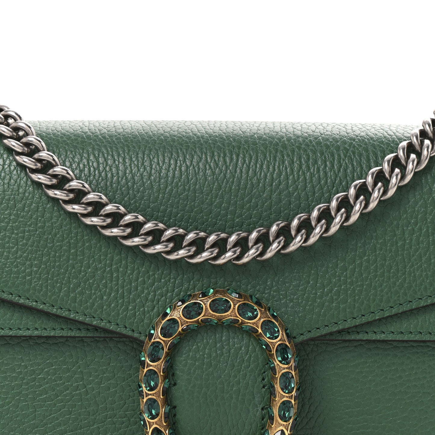 Pebbled Calfskin Small Dionysus Shoulder Bag Emerald