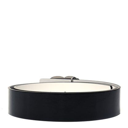 Chanel Patent Calfskin CC Reversible Belt 95 Black White 3 of 6