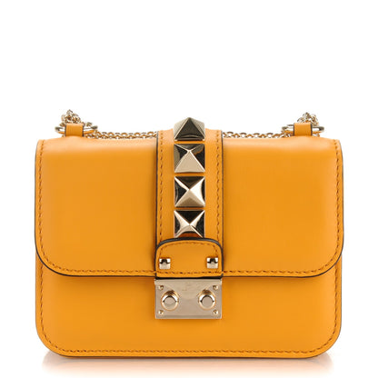 Valentino Garavani Vitello Mini Glam Lock Rockstud Flap Mandarin Sorbet 1 of 6