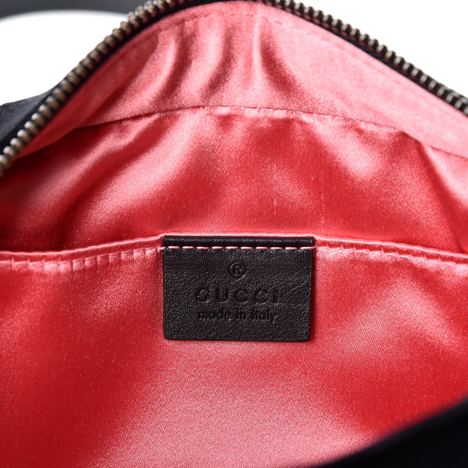 Gucci Velvet Matelasse Deer Embroidered Small GG Marmont Chain Shoulder Bag Black 5 of 9