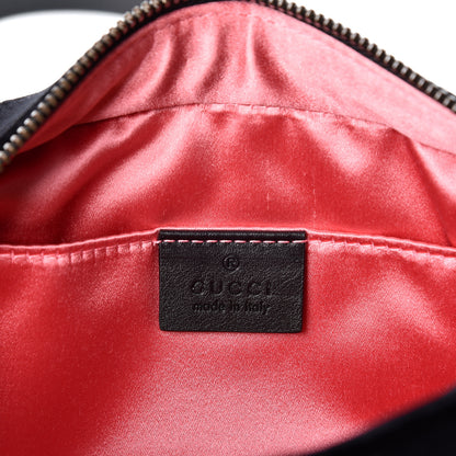 Gucci Velvet Matelasse Deer Embroidered Small GG Marmont Chain Shoulder Bag Black 5 of 9