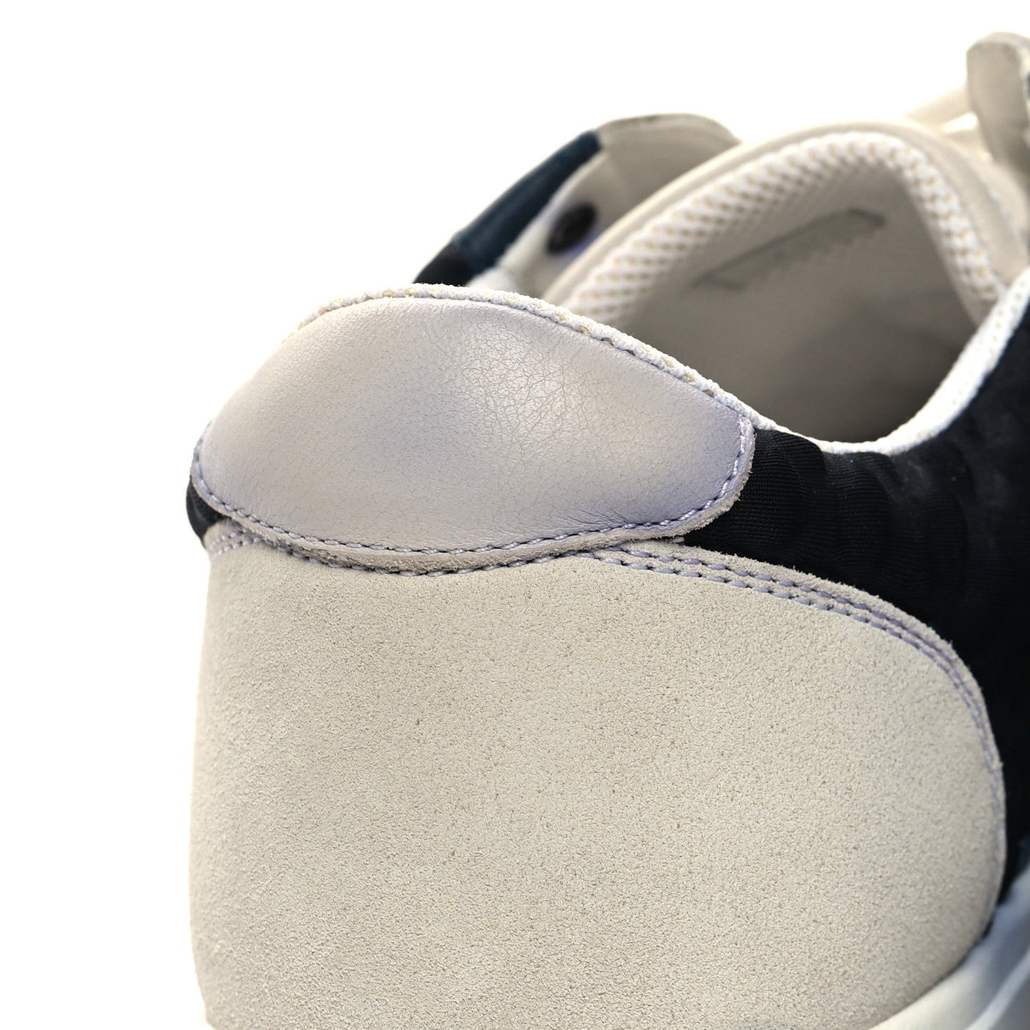Nappa Ostrich Intrecciato Suede Sneakers 43 Grey Black Navy