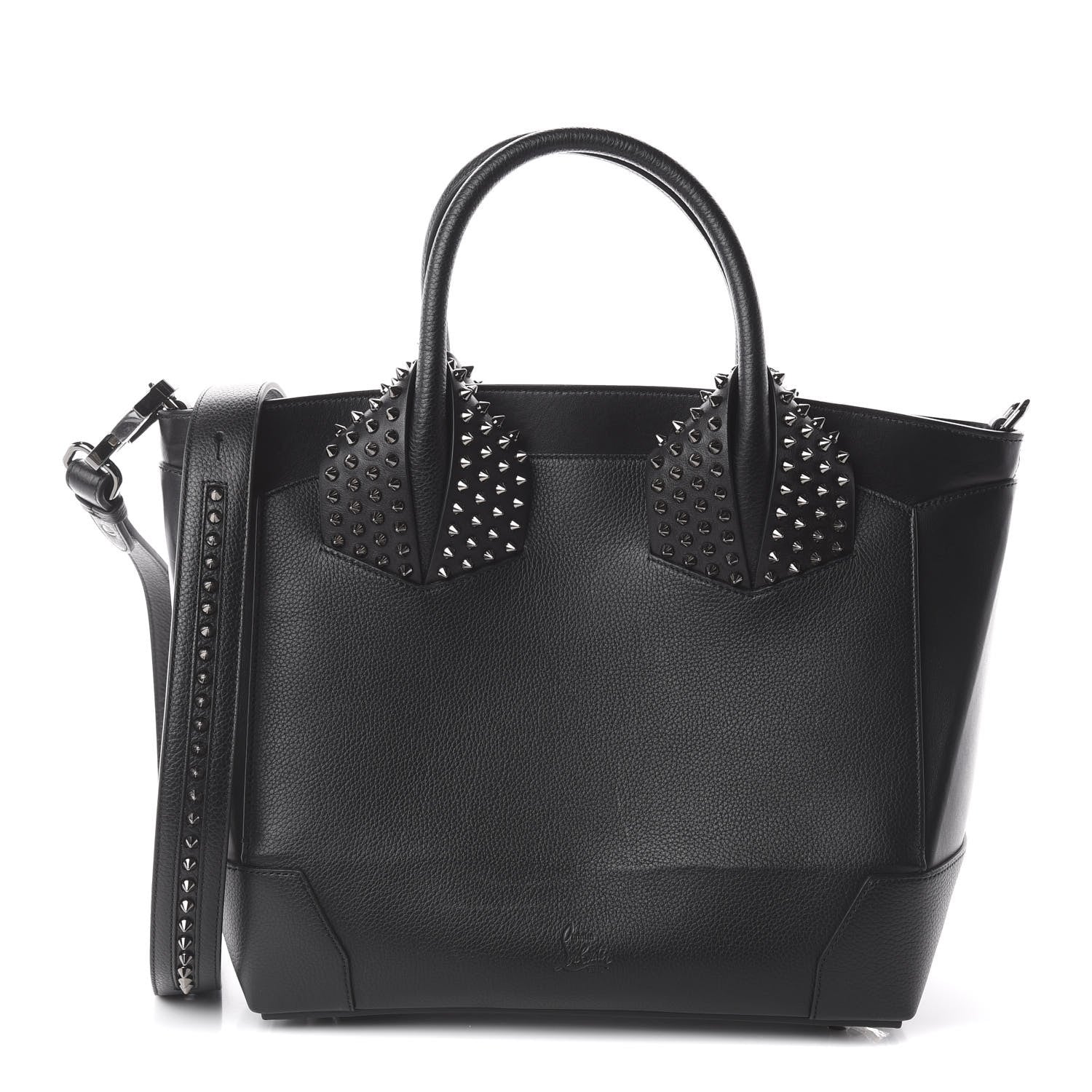 Christian Louboutin Grained Calfskin Studded Large Eloise Satchel Black 1 of 8