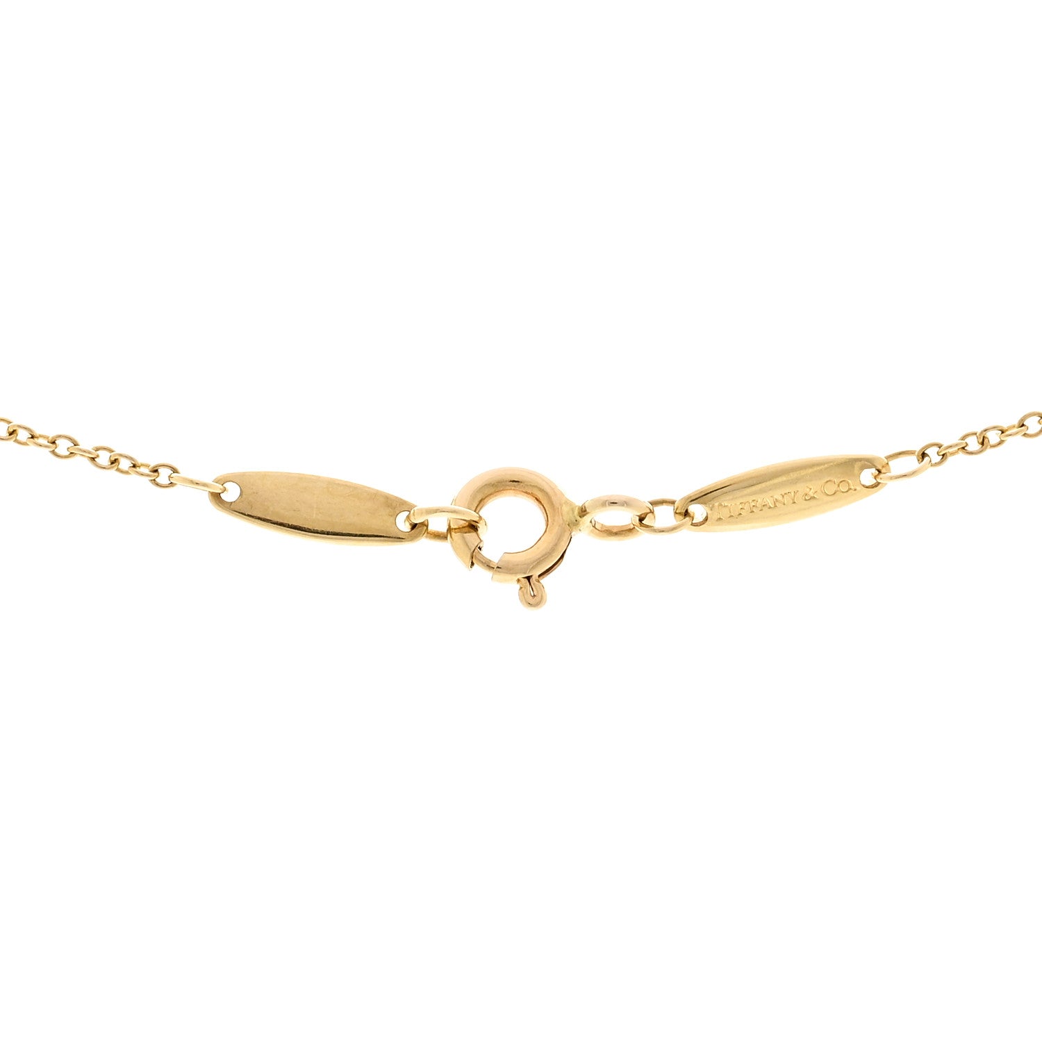 Tiffany 18K Yellow Gold Diamond .05ct Elsa Peretti Diamonds by the Yard Pendant Necklace 4 of 5