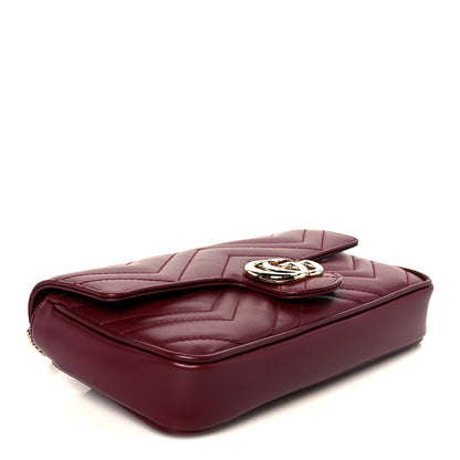 Gucci Calfskin Matelasse Mini GG Marmont Shoulder Bag With Card Holder Rosso Ancora 5 of 12