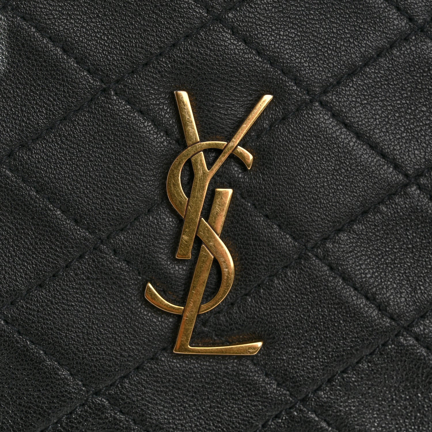 Saint Laurent Lambskin Quilted Gaby Cosmetic Pouch Black 9 of 12