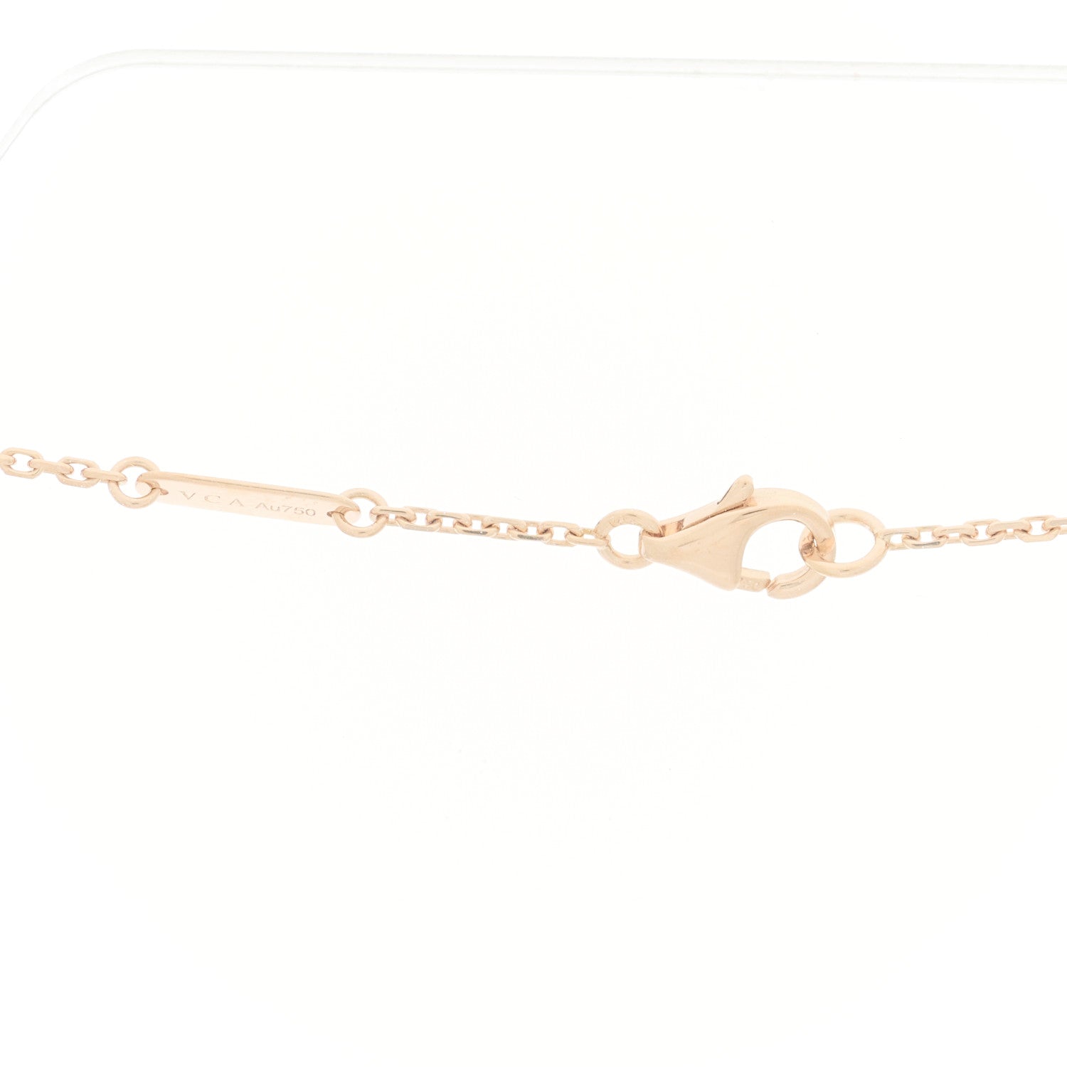 Van Cleef & Arpels 18K Rose Gold Diamond Grey Mother of Pearl Vintage Alhambra Pendant Necklace 4 of 6