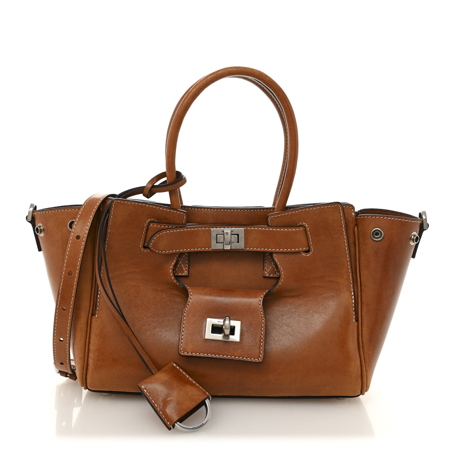 Balenciaga Vegetable Tanned Lambskin Mini Bel Air Carry All Bag Tan Cowboy 1 of 10