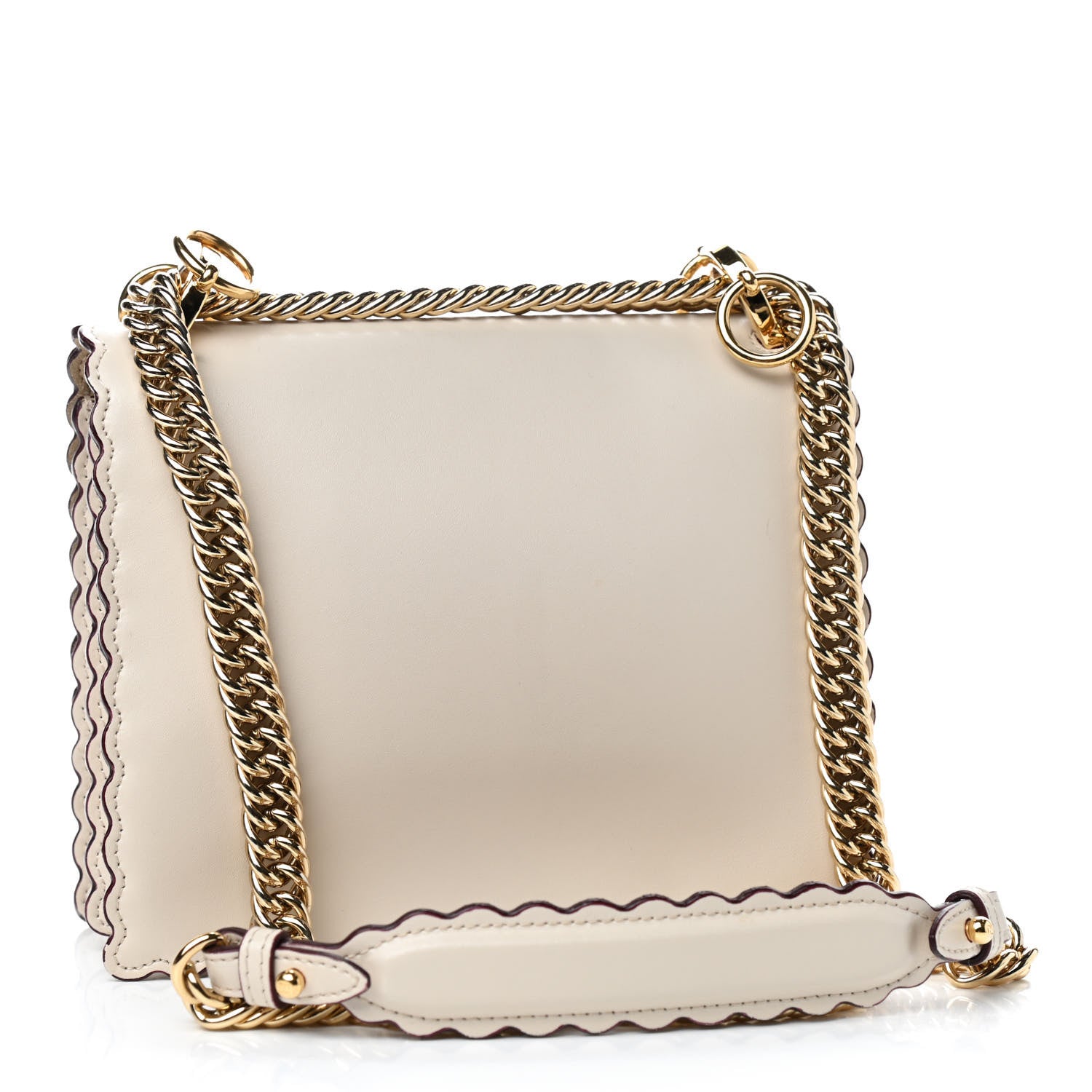 Fendi Vitello Liberty Scalloped Studded Small Kan I Shoulder Bag Camelia 3 of 9