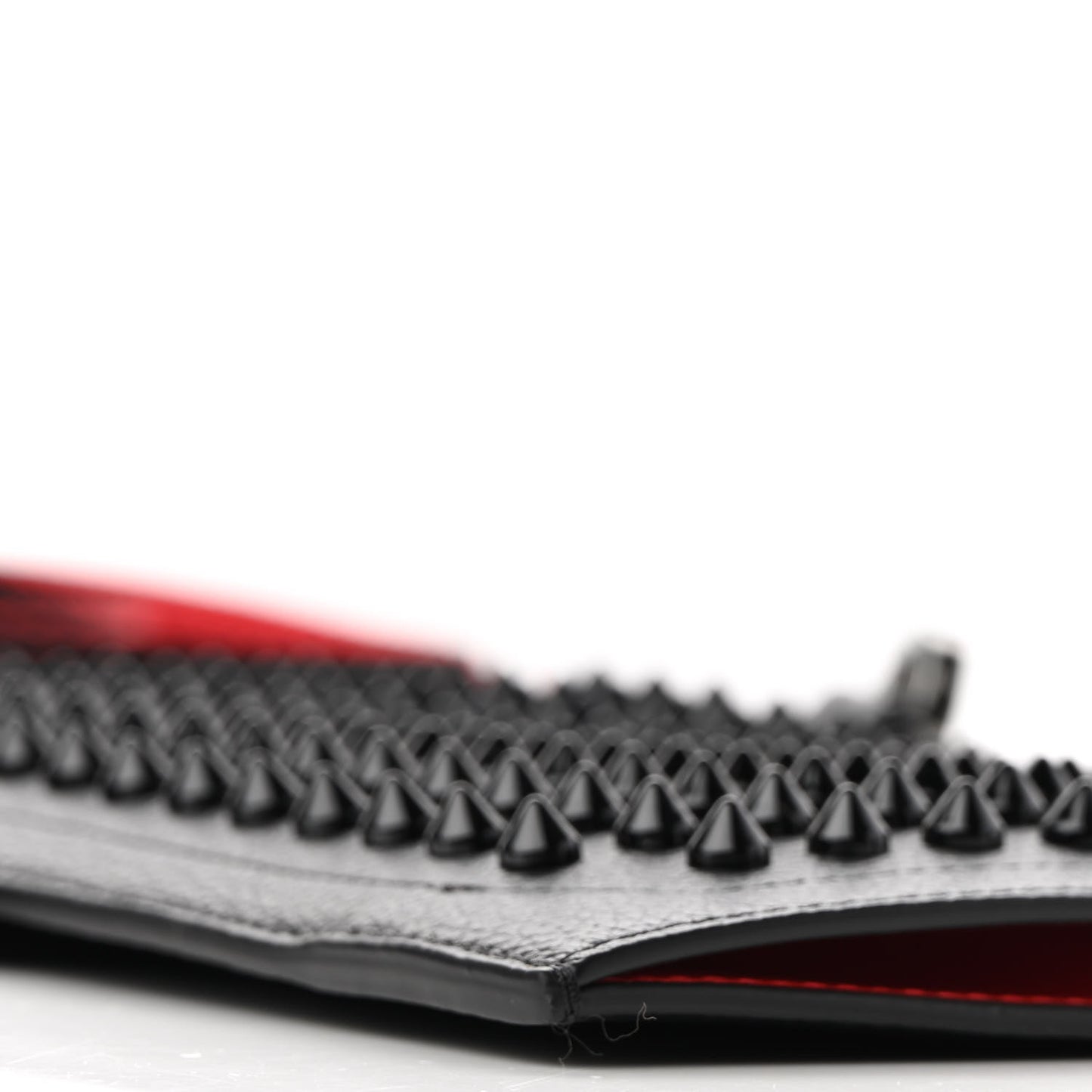 Empire Calfskin Spikes Loubilab Clutch Black