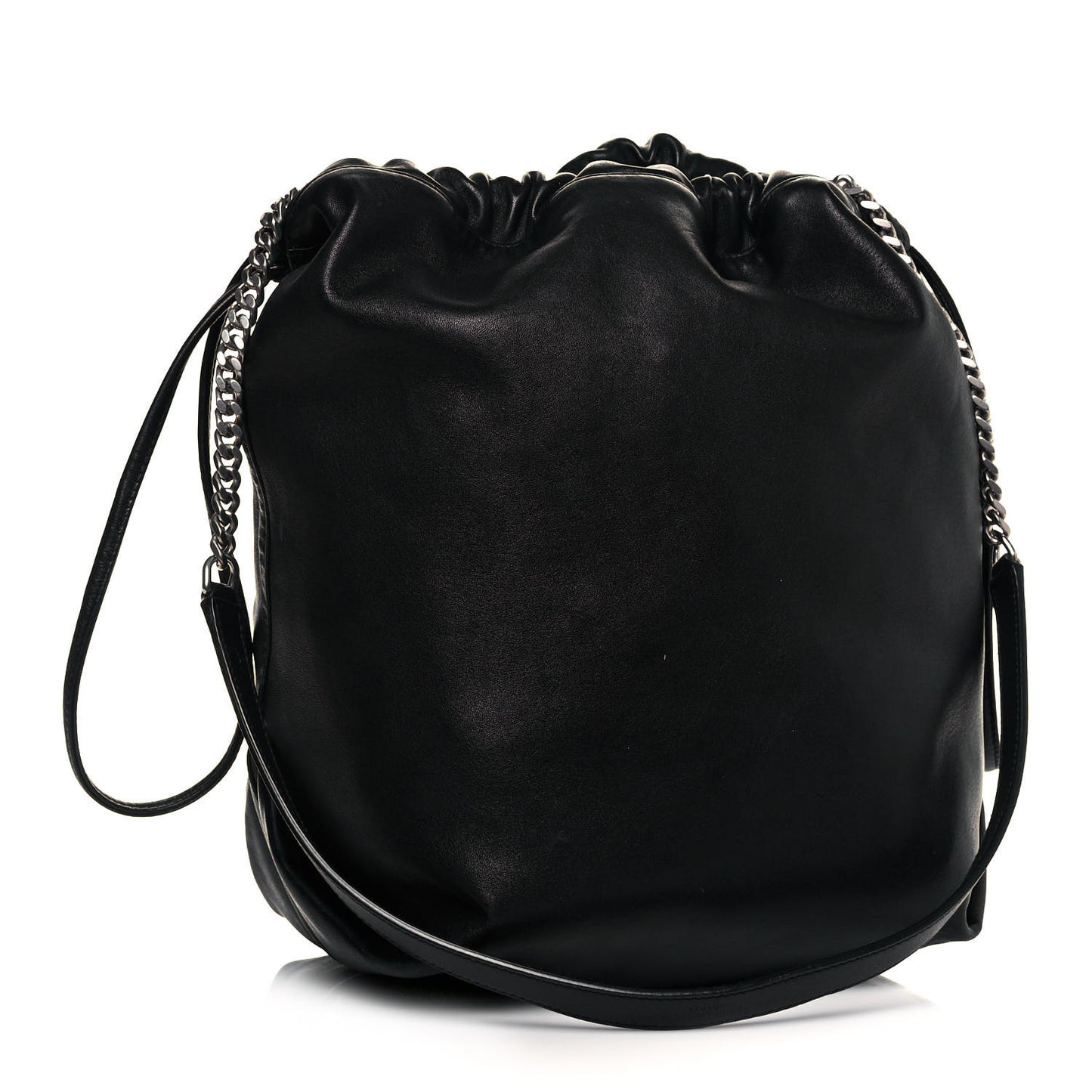 Lambskin Teddy Drawstring Bag Black