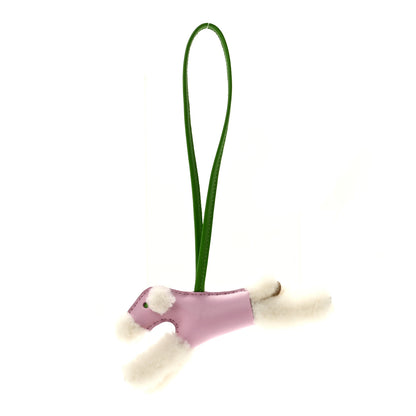 Hermes Milo Lambskin Shearling Budy Charm Ecru Mauve Sylvestre Vert Yucca 1 of 5
