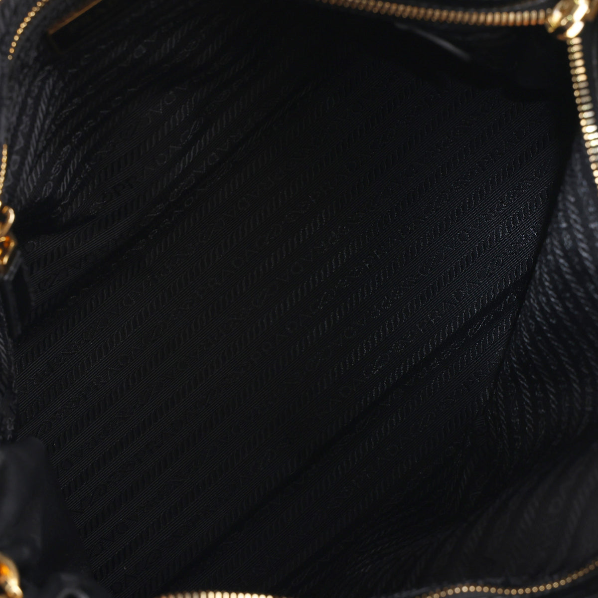 Prada Glossy Calfskin Triangle Large Bonnie Shoulder Bag Black 4 of 9