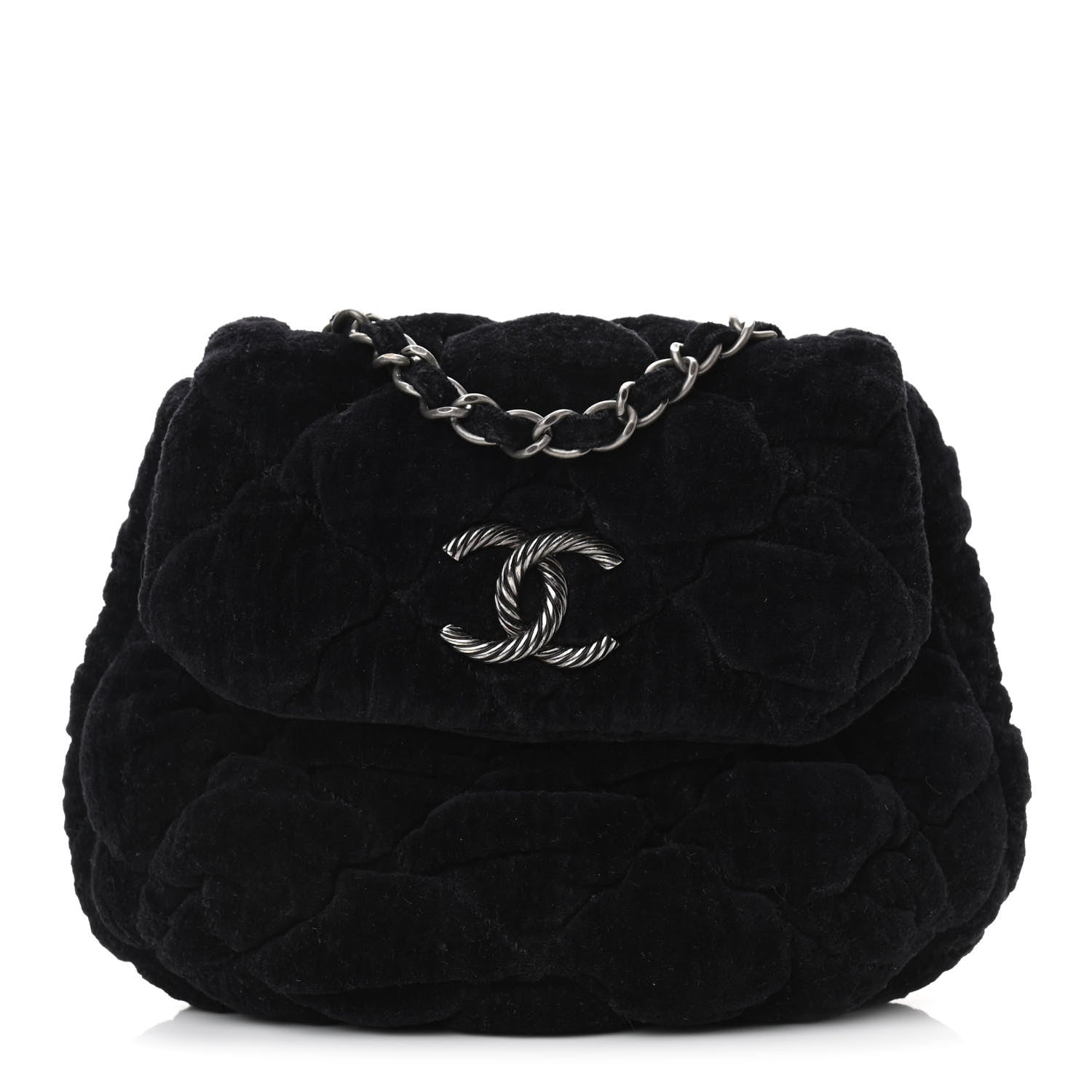 Chanel Velvet Mini Bubble Quilt Flap Black 1 of 8