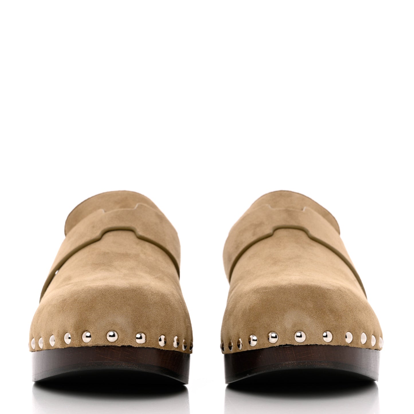 Suede Goatskin Calya Mules 40 in Beige Gobi