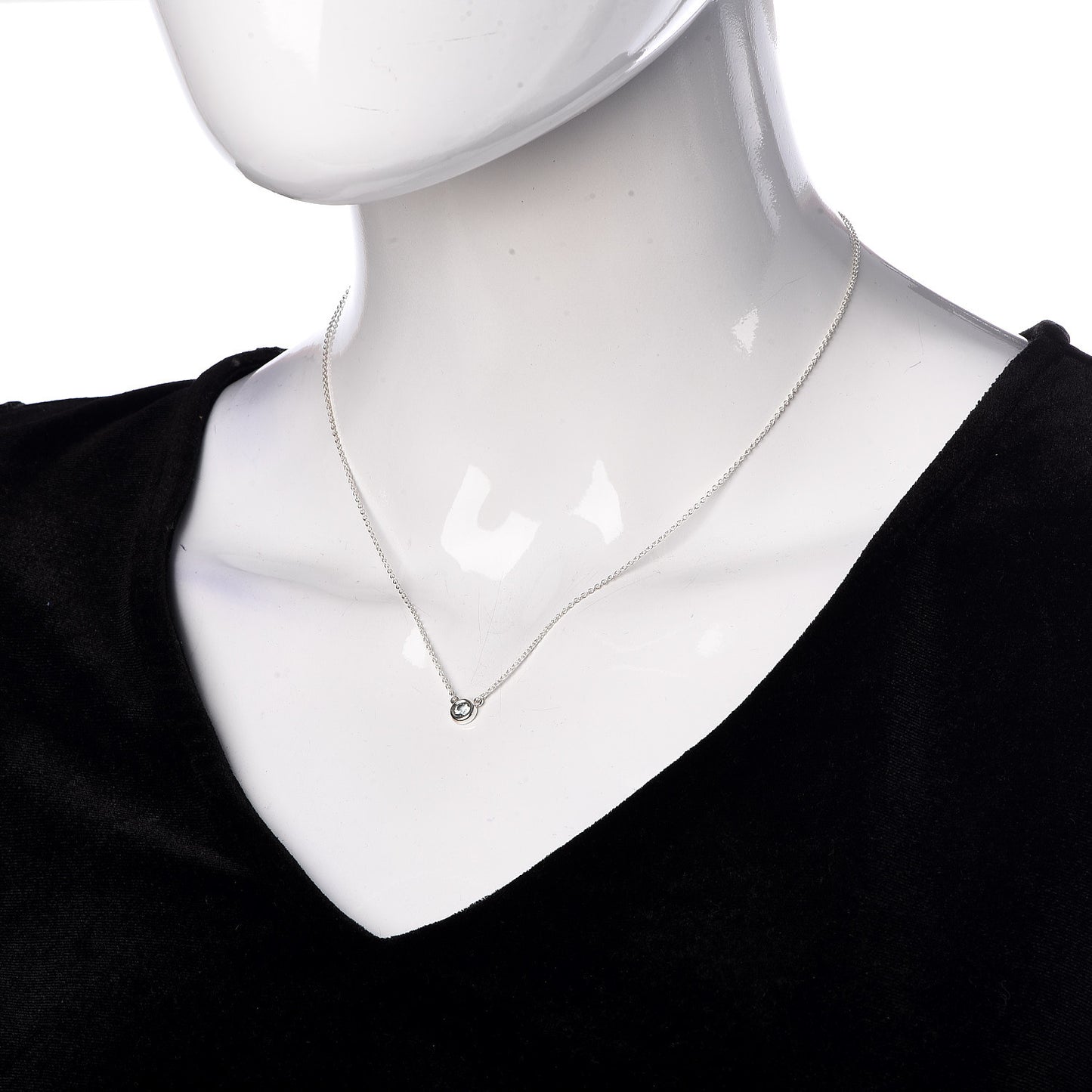 Sterling Silver Aquamarine Elsa Peretti Color By The Yard Pendant Necklace