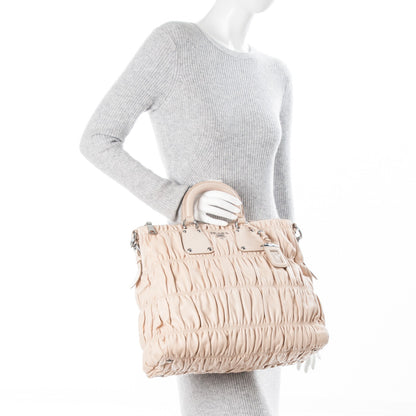 Prada Nappa Gaufre Tote Ecru 2 of 5