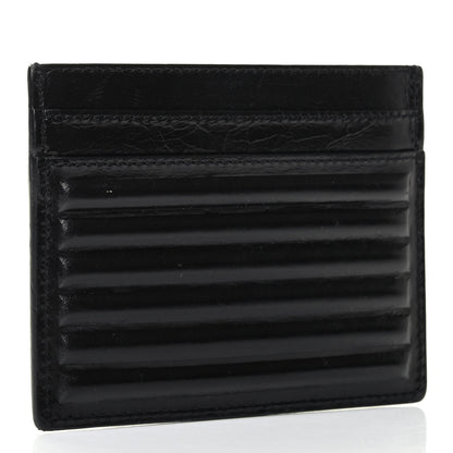 Saint Laurent Ribbed Calfskin Opium Monogram Credit Card Case Black 3 of 8