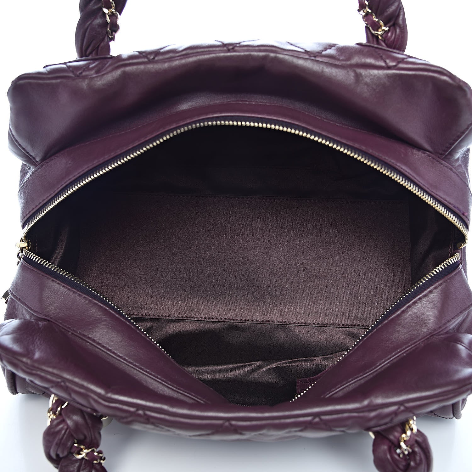 Chanel Lambskin Lady Braid Bowler Purple 5 of 11