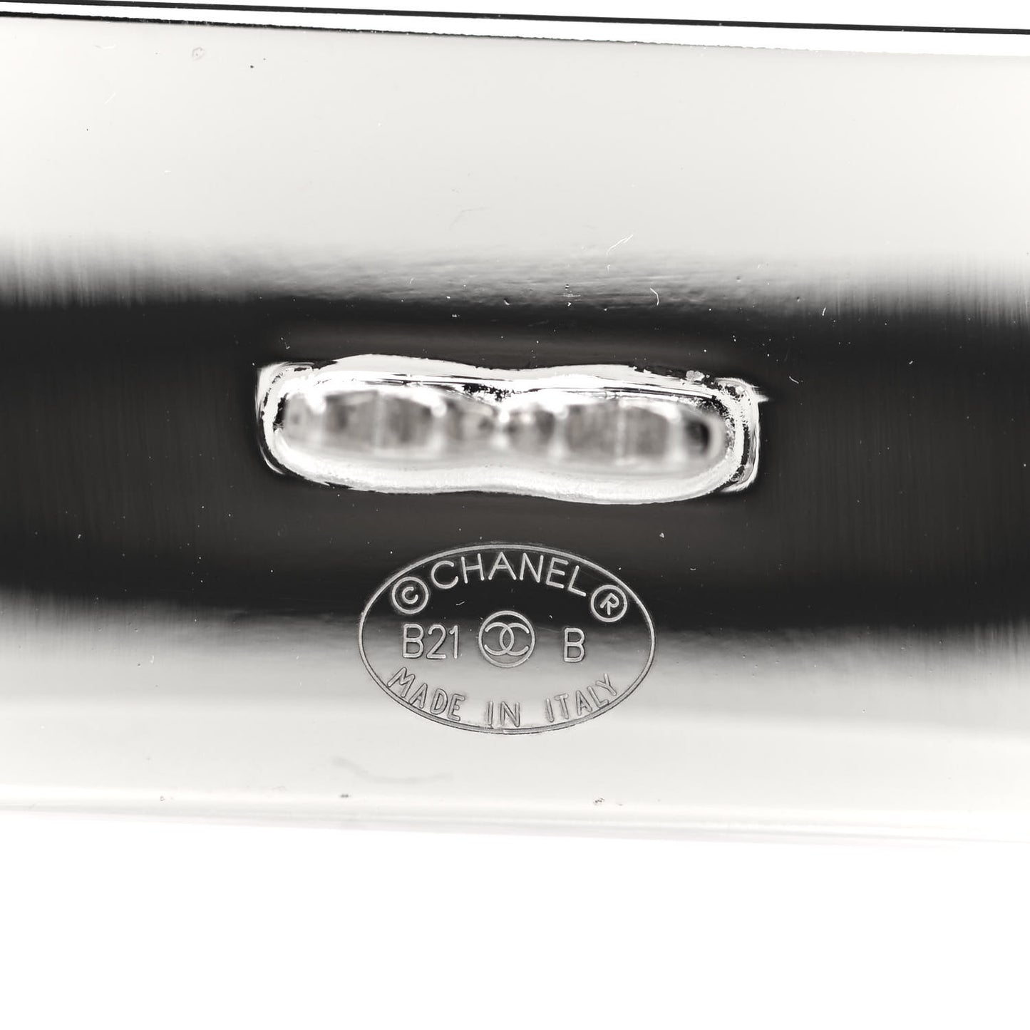 Metal Enamel Logo Hair Clip Silver