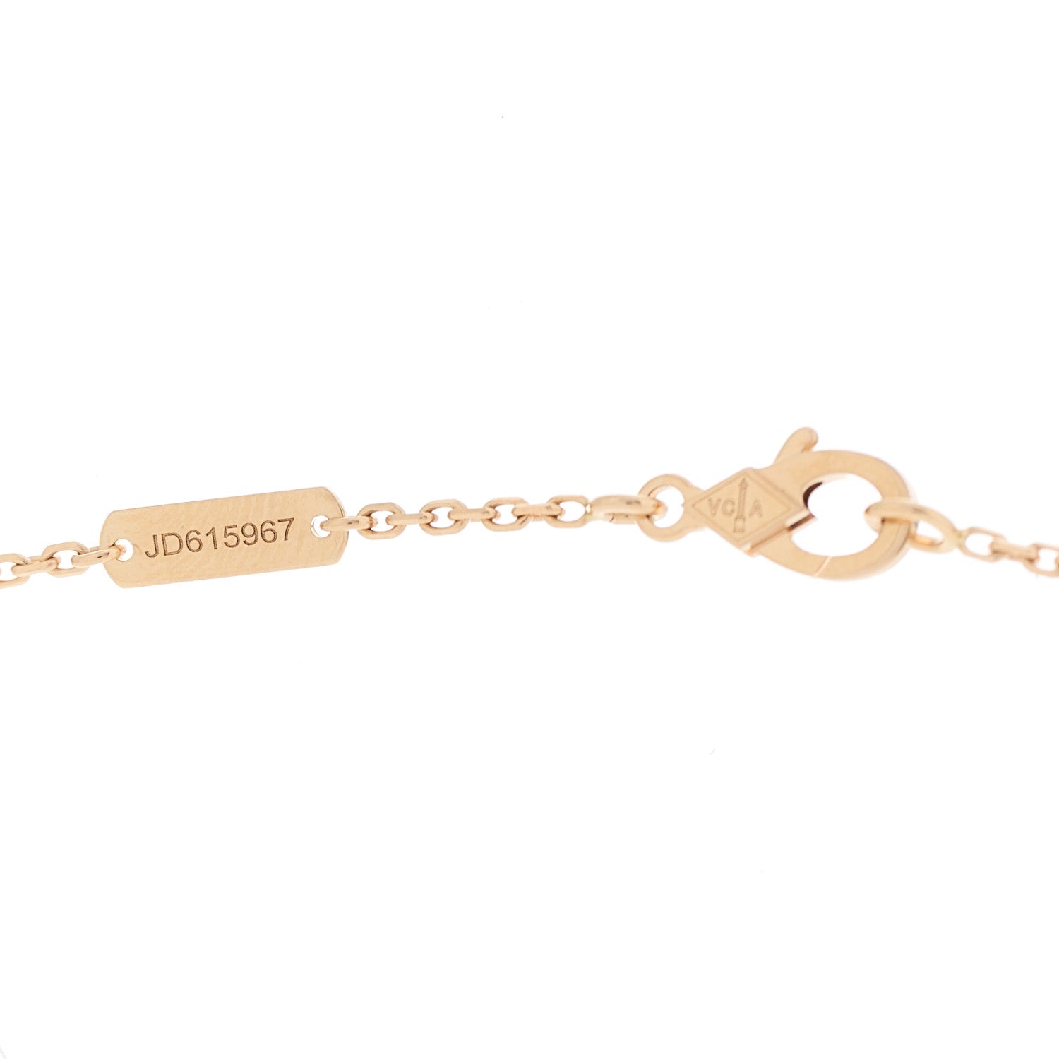 Van Cleef & Arpels 18K Rose Gold Diamond Silver Obsidian Vintage Alhambra Pendant Necklace 5 of 5