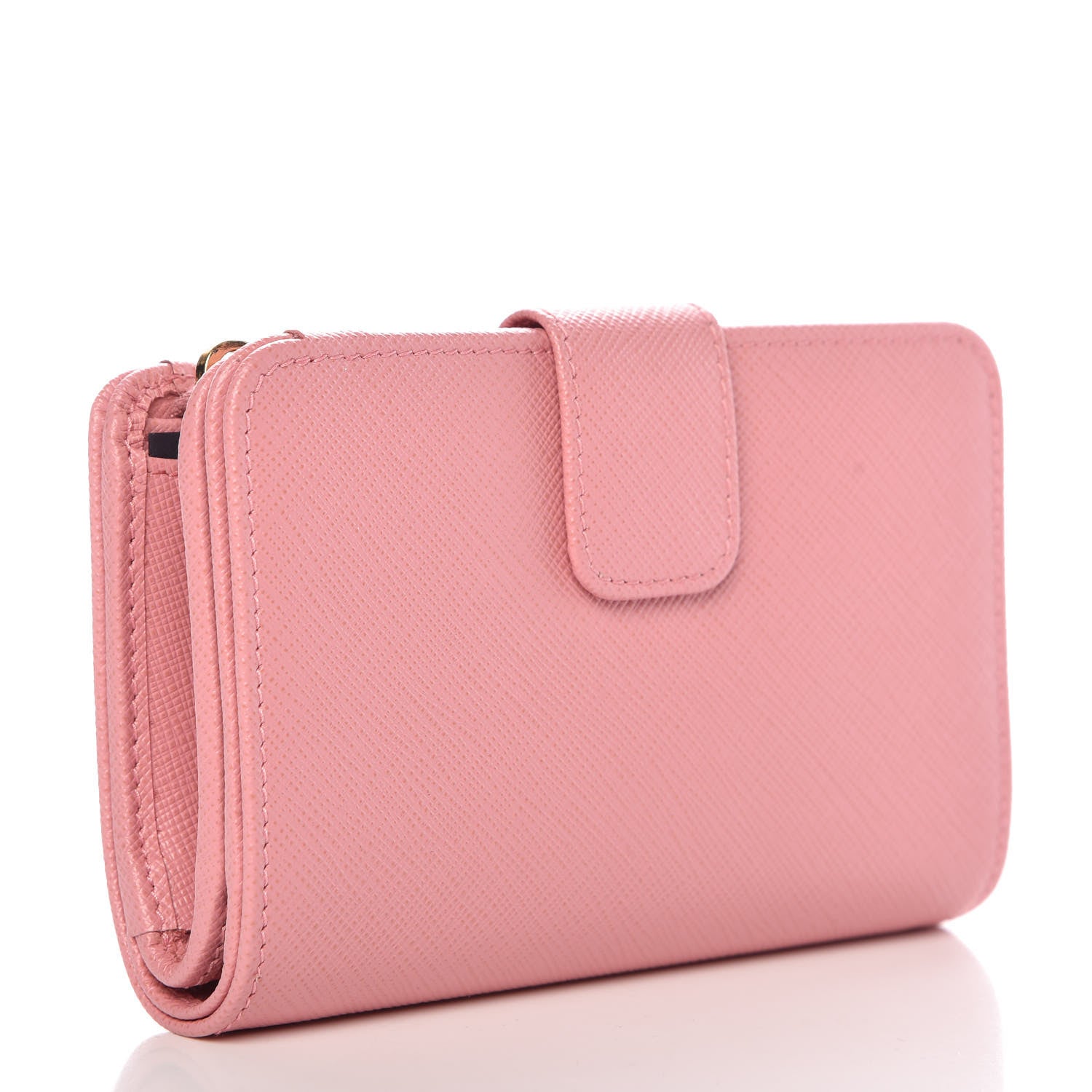 Prada Saffiano Metal Compact Wallet Petalo 3 of 8