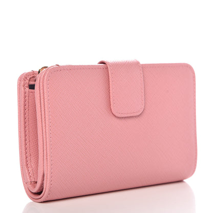 Prada Saffiano Metal Compact Wallet Petalo 3 of 8