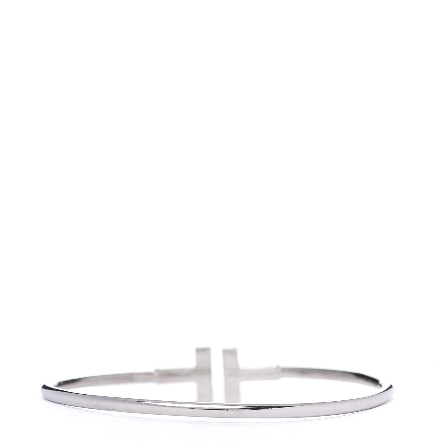 18K White Gold Diamond T Wire Bracelet