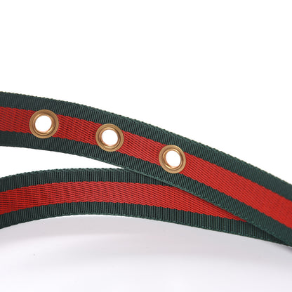 Gucci Canvas Web L'Aveugle Par Amour Belt 105 42 Red Green 5 of 6