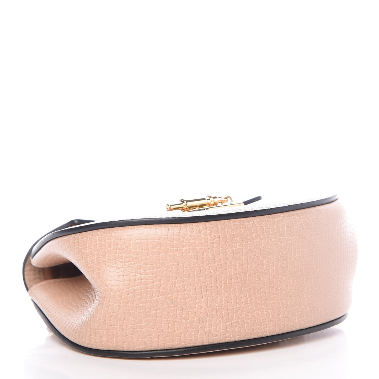 Textured Calfskin Lambskin Nano Drew Shoulder Bag Powder Beige Caramel
