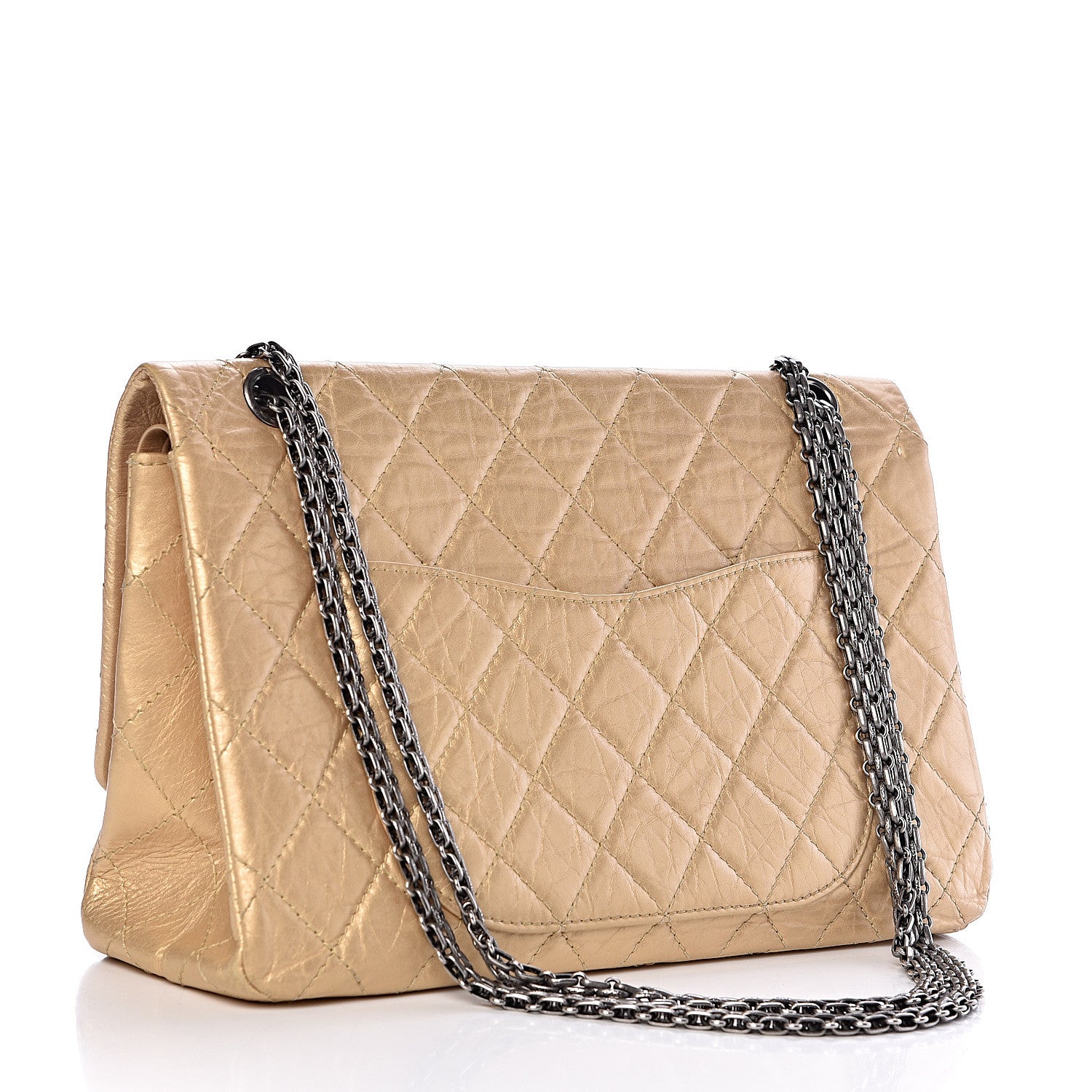 Chanel Metallic Aged Calfskin Quilted 2.55 Reissue 227 Flap Gold 3 of 16