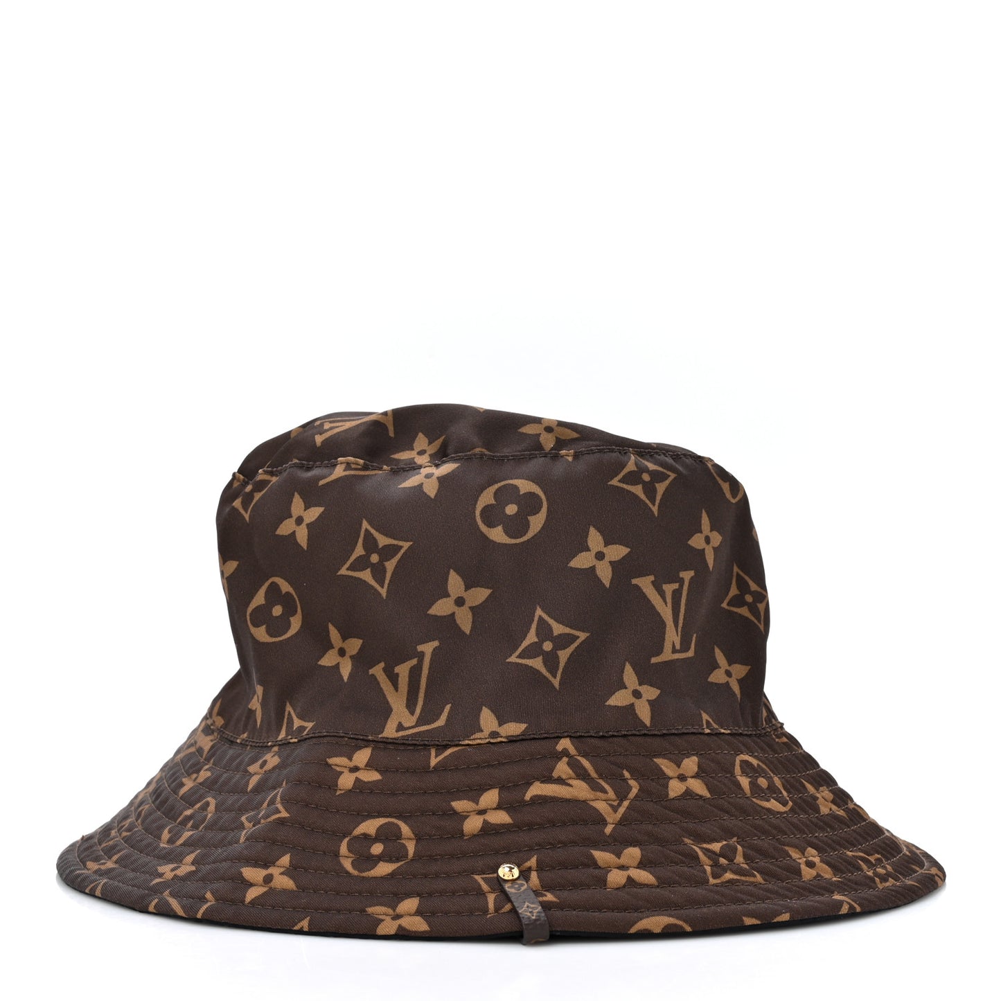 Nylon Monogram Reversible Bob Bucket Hat S Brown Black