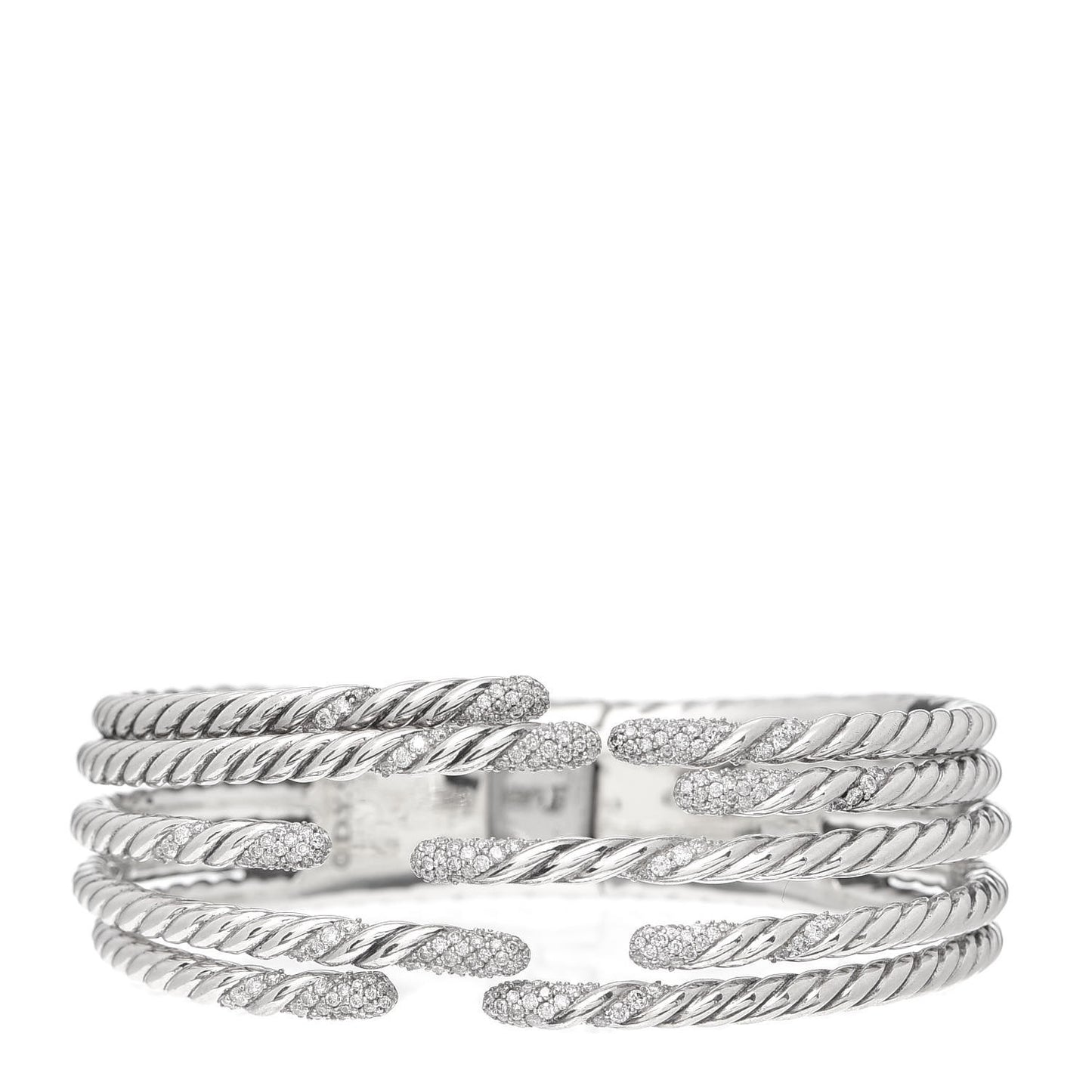 Sterling Silver Diamond 5-Row Open Willow Bracelet