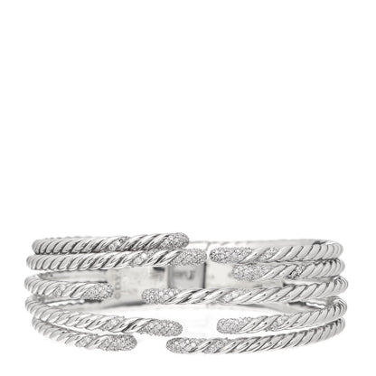 David Yurman Sterling Silver Diamond 5-Row Open Willow Bracelet 1 of 6