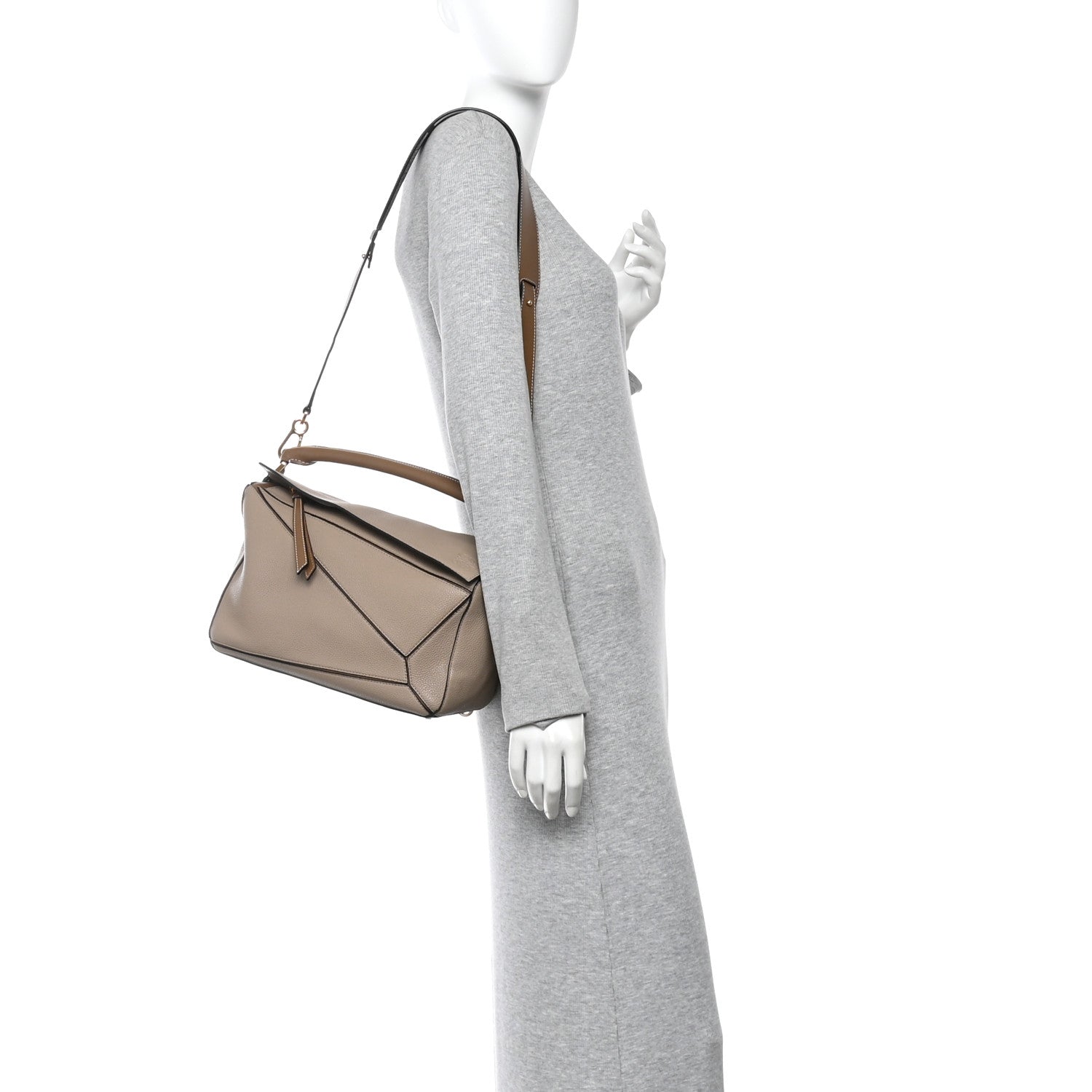 Loewe Grained Calfskin Medium Puzzle Bag Sand Mink 2 of 10
