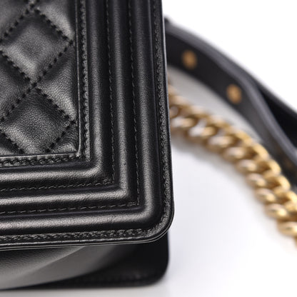 Chanel Lambskin Quilted Medium Boy Flap Black 16 of 18