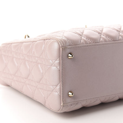 Christian Dior Pearly Lambskin Cannage Medium Lady Dior Lotus 6 of 10