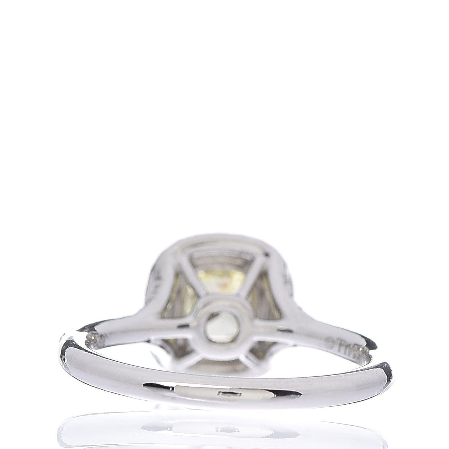 Platinum 18K Yellow Gold Fancy Yellow Diamond .53ct Soleste Engagement Ring 50 5.5
