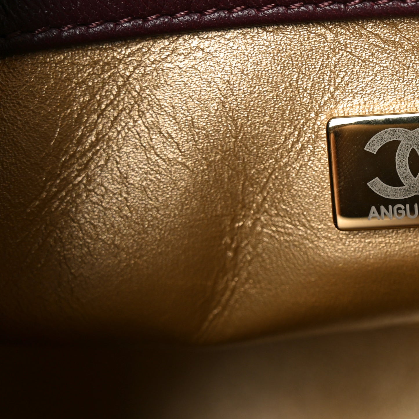 Lambskin Quilted Mini Pearl Crush Flap Burgundy