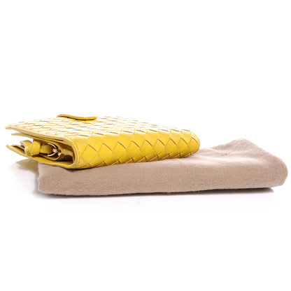 Bottega Veneta Nappa Intrecciato French Compact Wallet Yellow 4 of 8