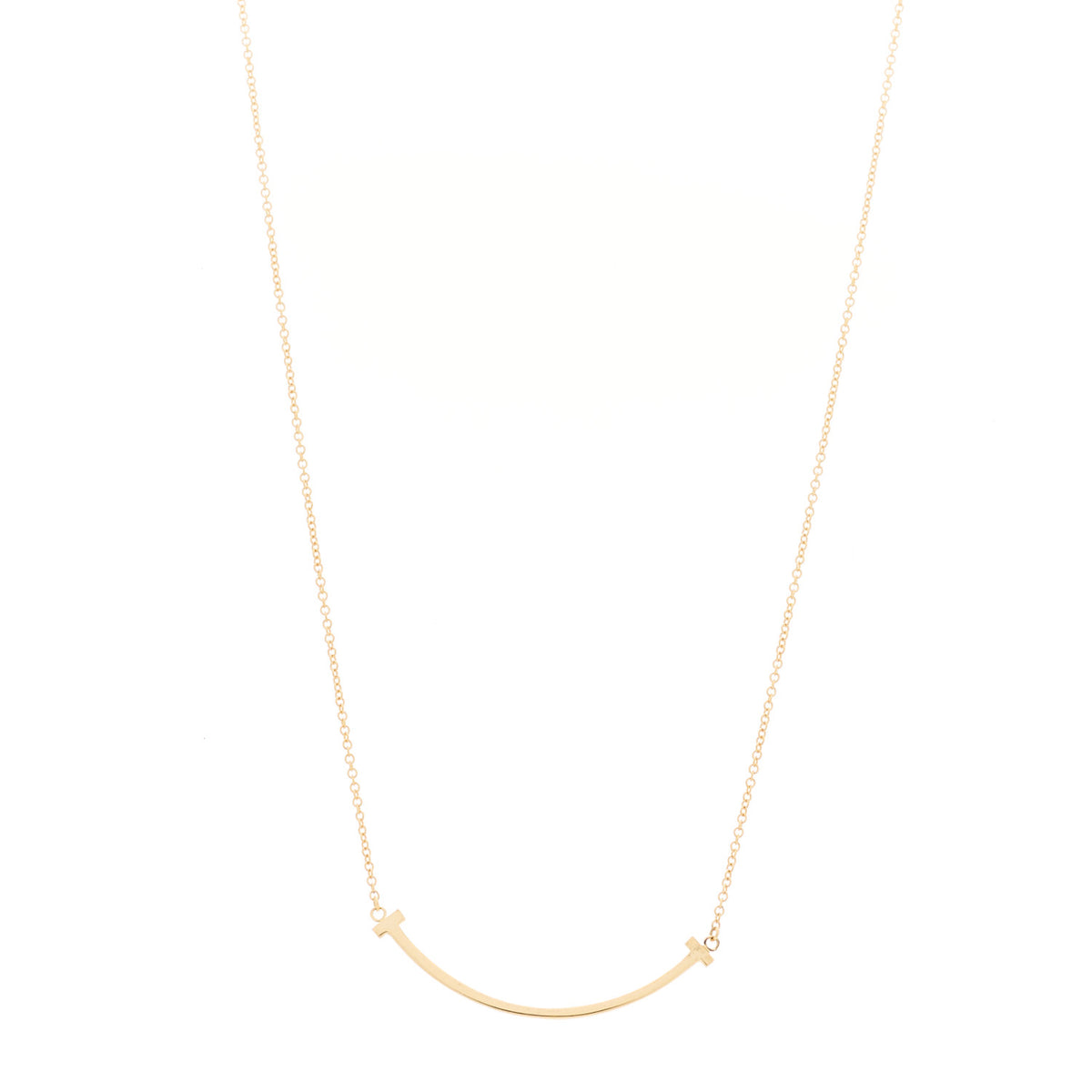 18K Yellow Gold Small T Smile Pendant Necklace
