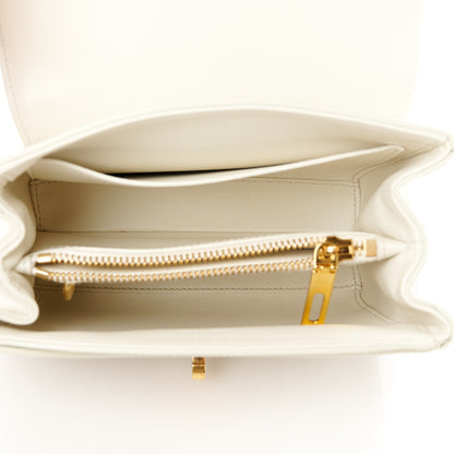 Celine Satinated Calfskin Mini 16 Top Handle Bag White Cotton 5 of 12