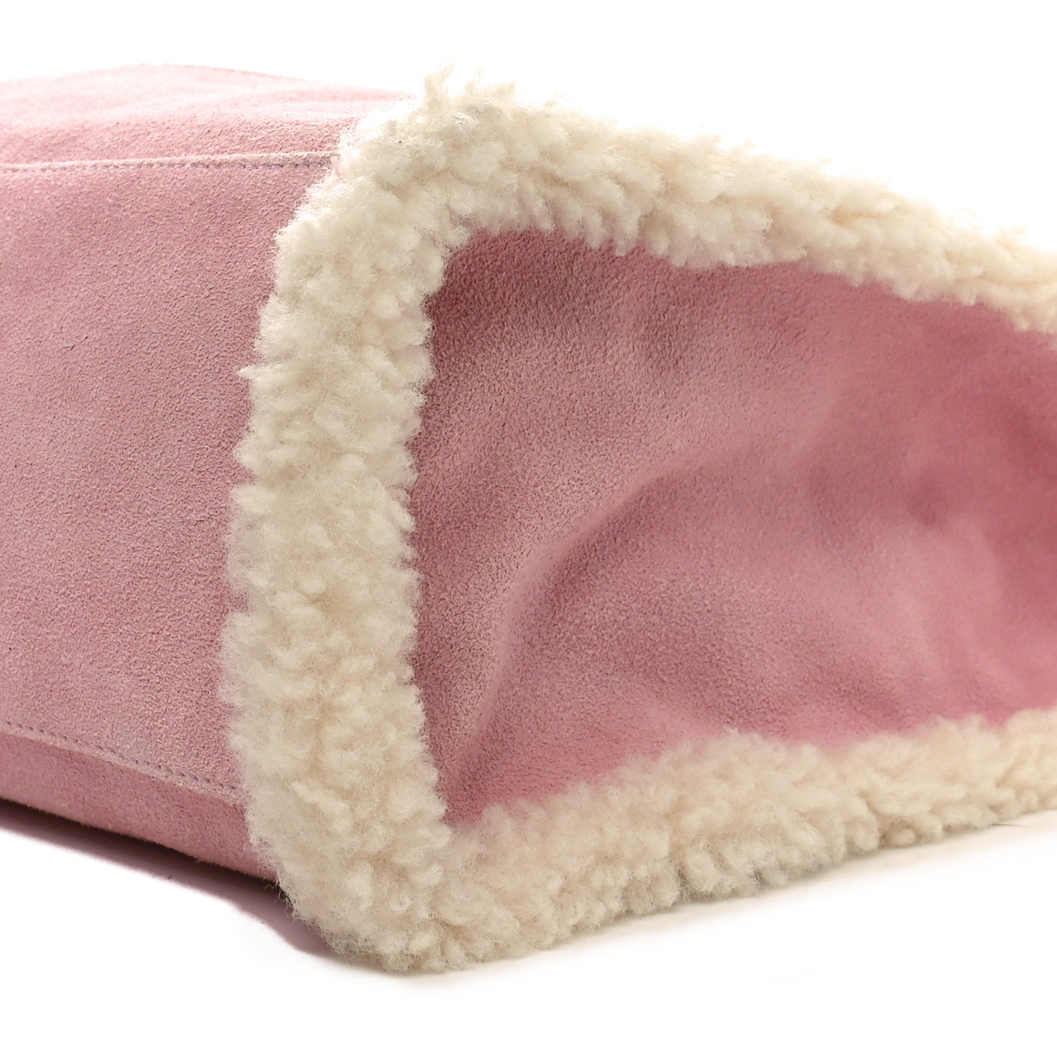 Telfar X UGG Suede Shearling Medium Shopping Bag Pink 1666747